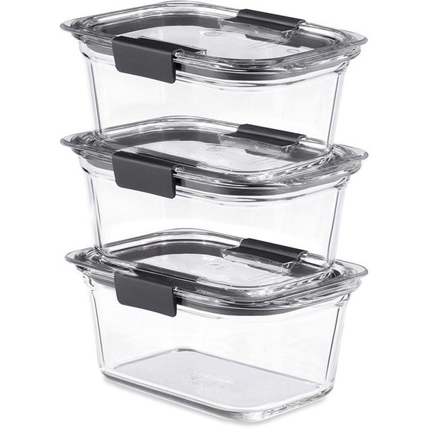 Rubbermaid Brilliance Clear Food Container and Lid , 3PK 2125082